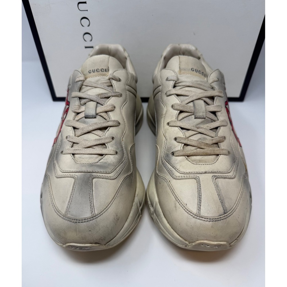 Gucci Rhyton Lips Leather Sneaker Size 10.5 US 9.5 Gucci - Picture 2 of 10